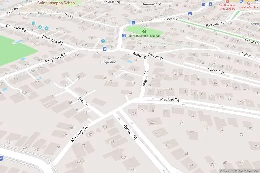 Map of Bardon showing Angus Street