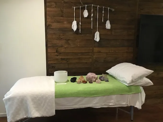 Amanda's treatment table, set for a session